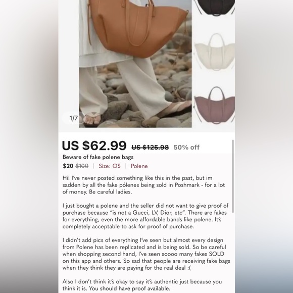 BEWARE of the increase of fake Polene bags on here!!! - Picture 4 of 7